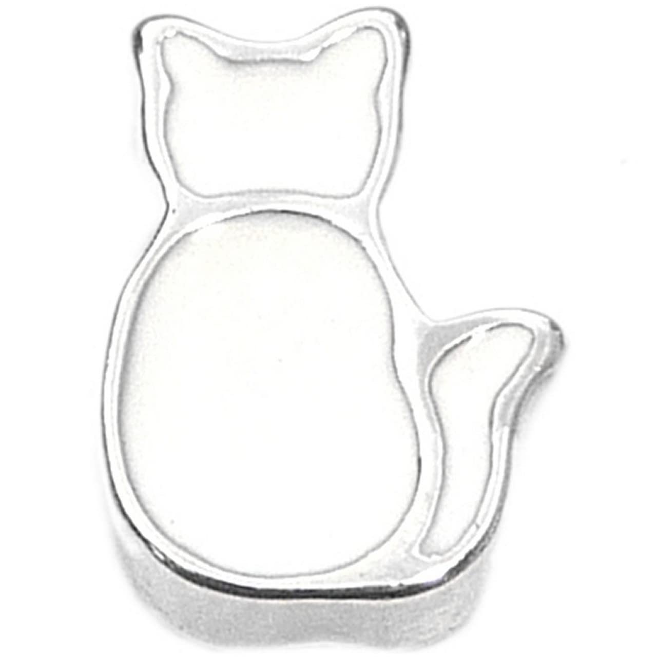 NewCharmsWhite Cat Floating Locket Charm