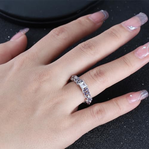Cherri Wedding Ring Set for Women by Ginger Lyne | Purple Princess Cut Engagement Ring with Matching Wedding Band Cubic Zirconia Promise or Bridal Set4