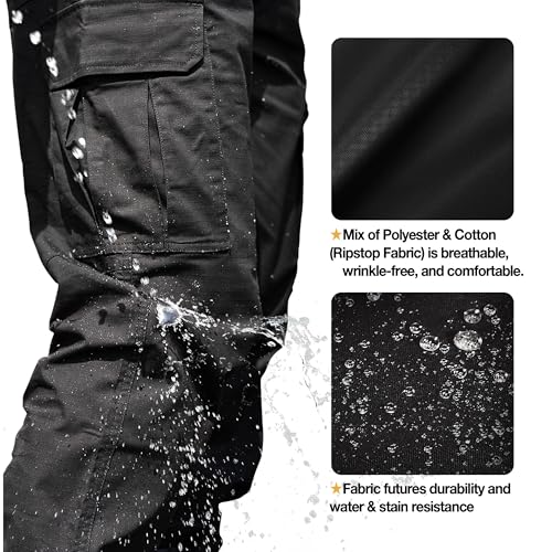 Soulsfeng Men's Work Pants Water Resistant Cargo Pants Outdoor Tactical Hiking Pants3