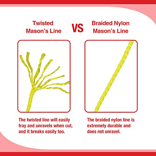 Goldblatt Mason Line, 500 Feet #18 Braided Nylon String Line, Nylon Twine For Gardening Or Masonry Tools, Perfect Construction String For A String Level, Twine String For Gardening #TOP2