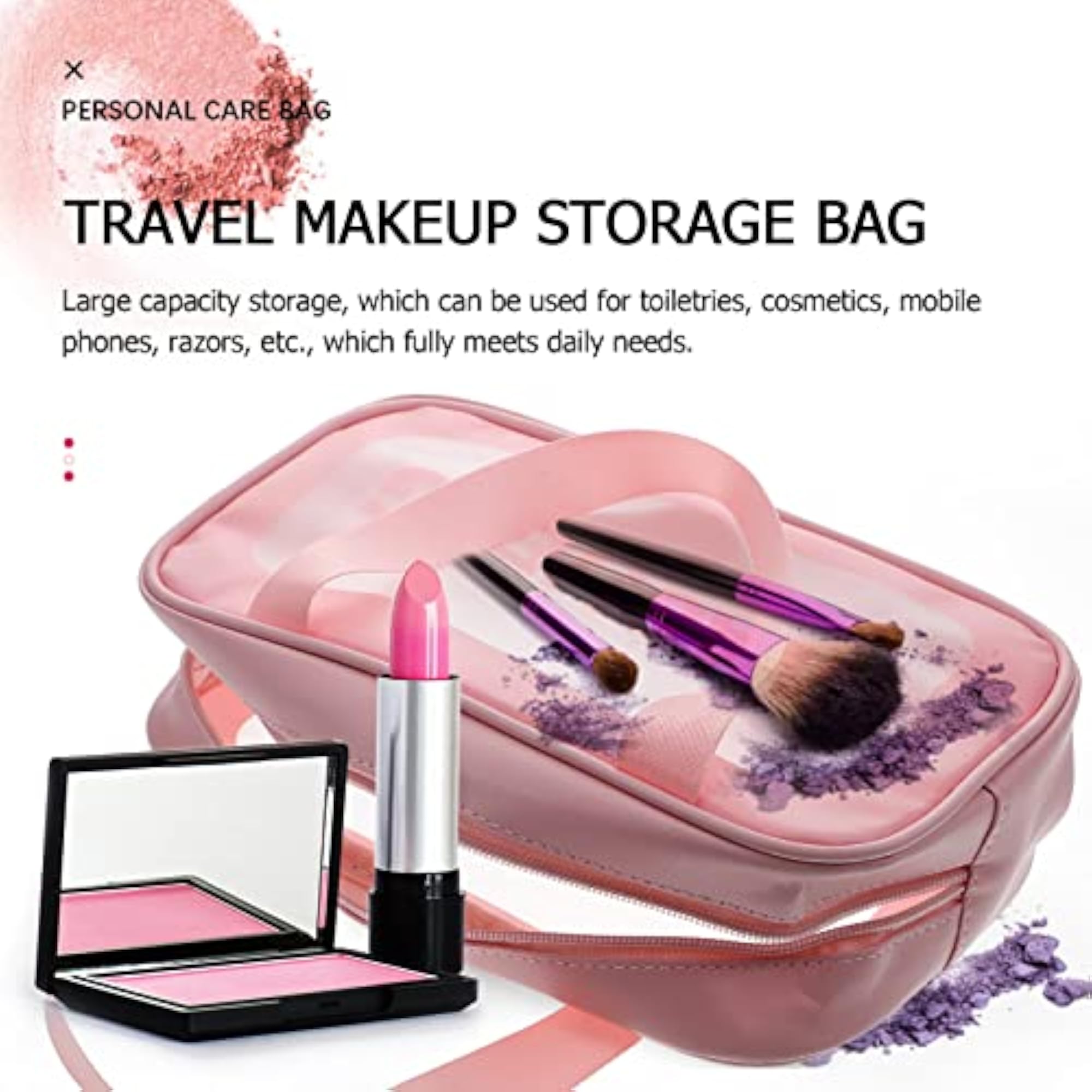 Handheld Storage Bag Portable Clear Makeup Bag, Travel Organizer