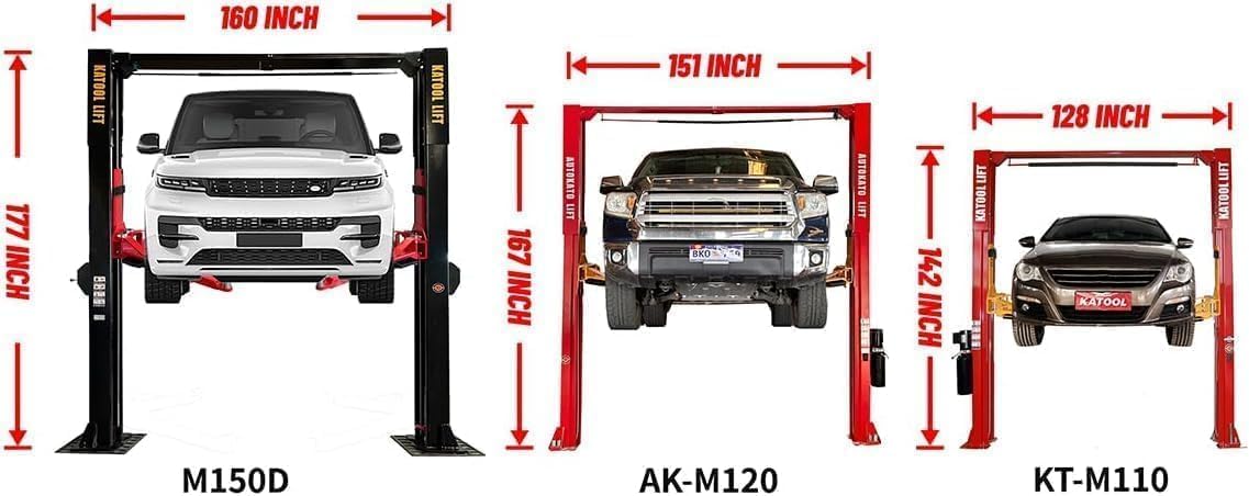 11000lbs KT-M110 Two Post Lift Auto Lift 2 Post Car Lift Truck Clear Floor Hoist CE Certified, 220V/60Hz/1PH