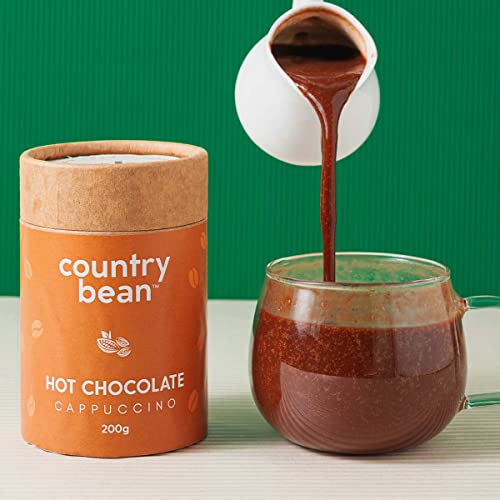 Image of Country Bean Cappuccino Hot Chocolate, 200G, Enjoy Hot Or Cold, Perfect Beverage, Vegetarian