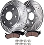 Detroit Axle - 12' (305mm) Front Drilled & Slotted Rotors + Ceramic Brake Pads Replacement for Chevy GMC Silverado Sierra Suburban Savana Yukon XL 1500 Escalade - [4-Wheel Disc Models]
