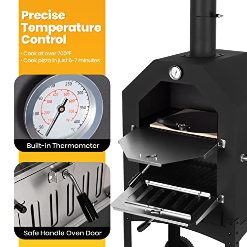 Polar Aurora HW1644 Outdoor Pizza Oven Wood Fired Pizza Oven Patio Portable Pizza Maker Cooking Grill thumb #2