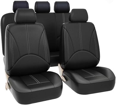 9pcs Full Set Car Seat Covers for Suzuki Grand Vitara III JT 2005-2015 Universal Seat Protectors Cushion Front Back Waterproof Seat Headrest Covers Interior,Black