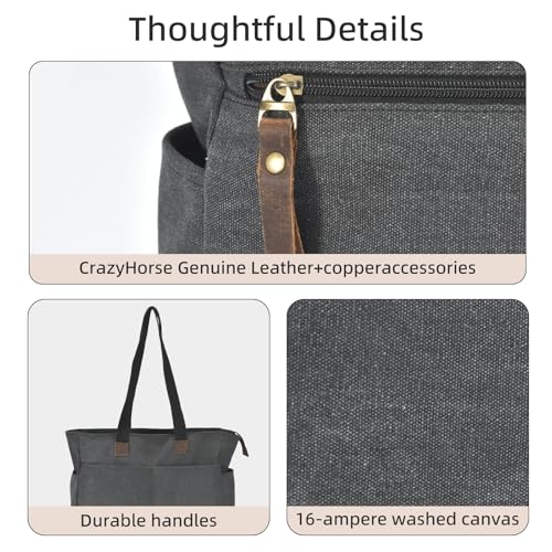 Bolso tote de lona con compartimento para uso diario miniatura 7
