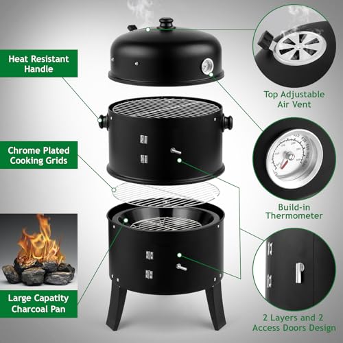 Outvita Vertical 17 Inch Charcoal Bbq Smoker thumb #1