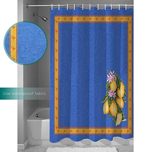 Sigouyi Shower Curtain 36" Wx72 H Shower Curtain Liner, Mandala Pattern On Blue Shower Curtains For Bathroom, Showers Stall, Camper & Clawfoot Tub, Waterproof Polyester Shower Curtain Set #TOP2