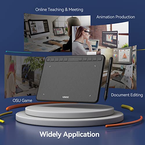 Image of Computer Graphics Tablets, UGEE S640 Portable Drawing Tablet with 10 Shortcut Keys, 6.5x4 inch Digital Pen Tablets with Battery-Free Stylus Tilt Function 8192 Pressure for Windows /Mac /Chrome OS
