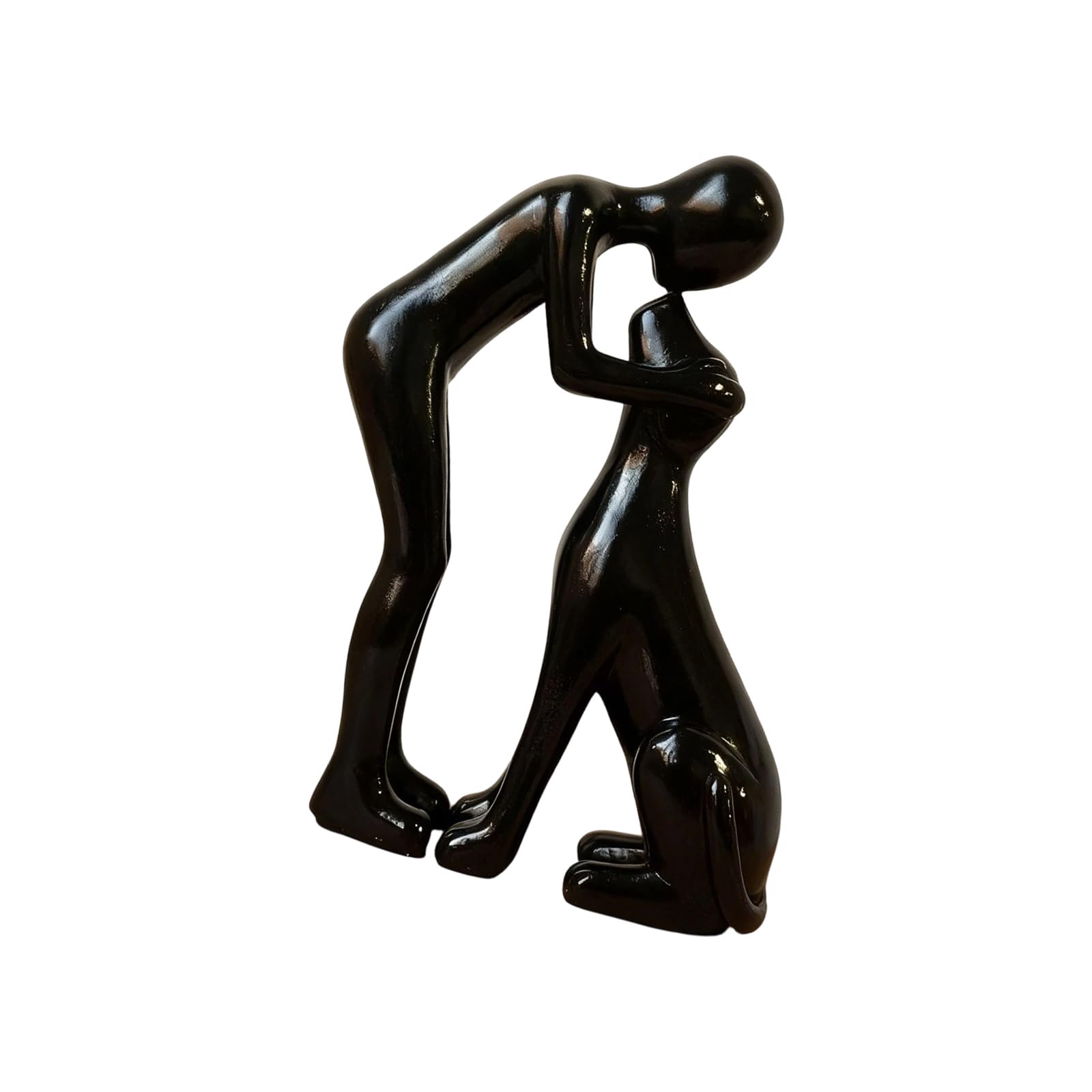 Uitndvyte And Dog Statue Human Dogs Figurines Sculpture Moderns Home Decors Friendship Remembrance Pet Lover Human and Canine Figurine Ornament for Desk Decoration