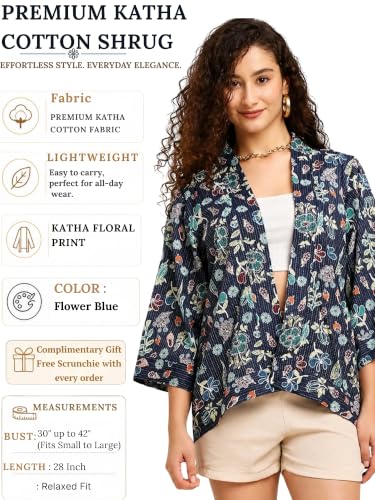 Image of KE KANHA EXPORTS Shrugs for Women Stylish | Cover up on Jeans Tops for Women | Western Beach Outfits | Summer Clothes | Kimono FREE Scrunchie Included