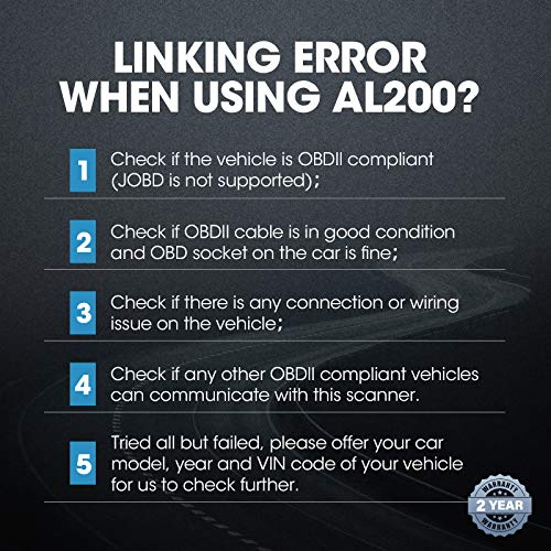 OBD2 Scanner TOPDON AL200 Code Reader for Reading/Clearing DTC, Turn-Off Check Engine Light, I/M Readiness, Smog Check, Freeze Frame, Vin Retrieval Diagnostic Scan Tool