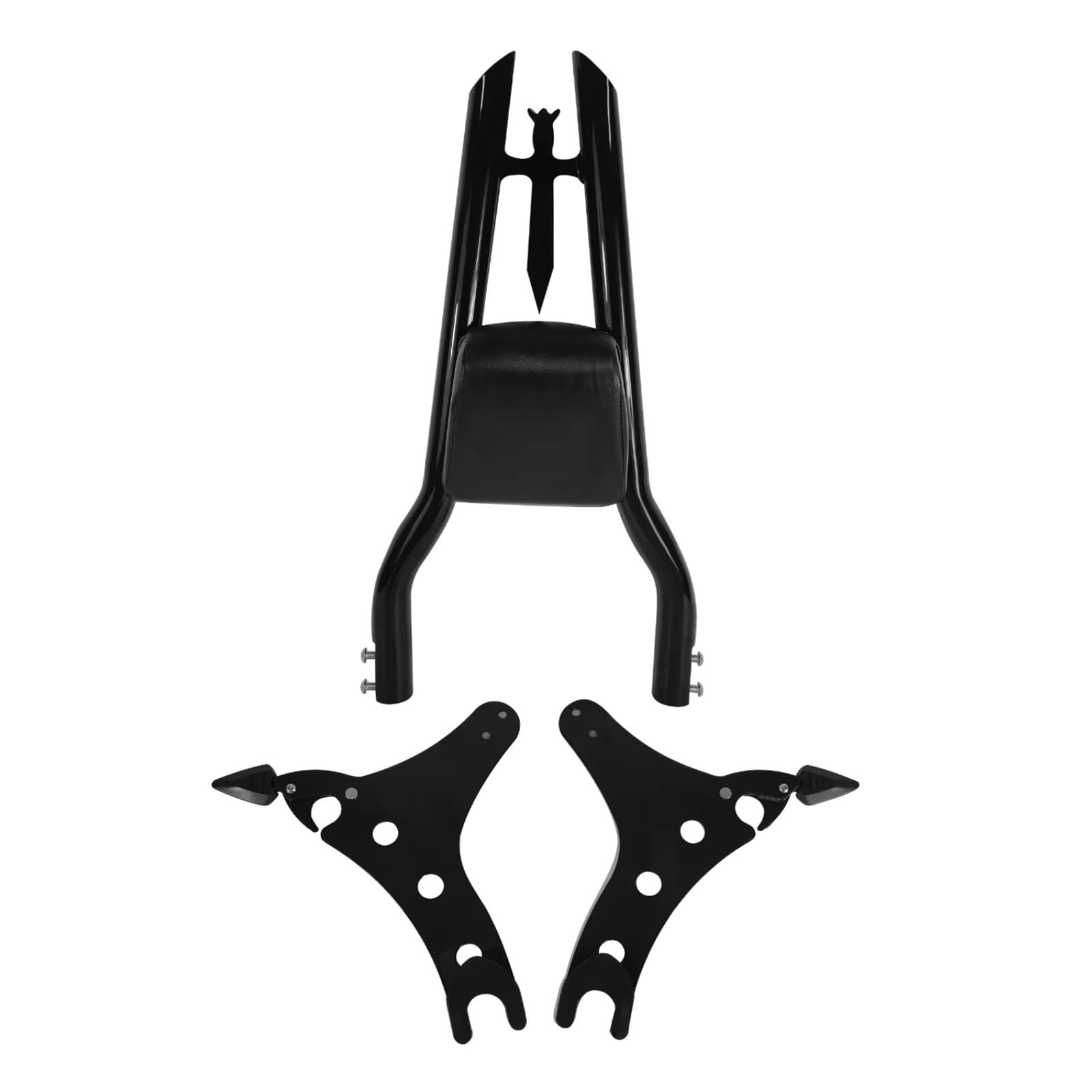 Odłączane oparcie fotela pasażera oparcie Pasuje do Indian Chieftain Roadmaster 2014-2025 motocyklowe oparcie pasażera Sissy Bar z bagażnikiem(Chrome Set)