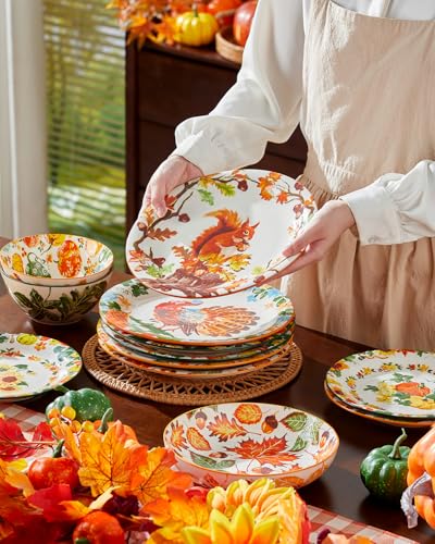 Fall-Dinner-Plates-10-Thanksgiving-Ceramic-Plates-Pumpkin-Dinnerware-Dishes-Dishwasher-and-Microwave-Safe-Autumn-Harvest-Set-of-6 Fall Dinner Plates 10 Thanksgiving Ceramic Plates Pumpkin Dinnerware Dishes Dishwasher and Microwave Safe Autumn Harvest Set of 6