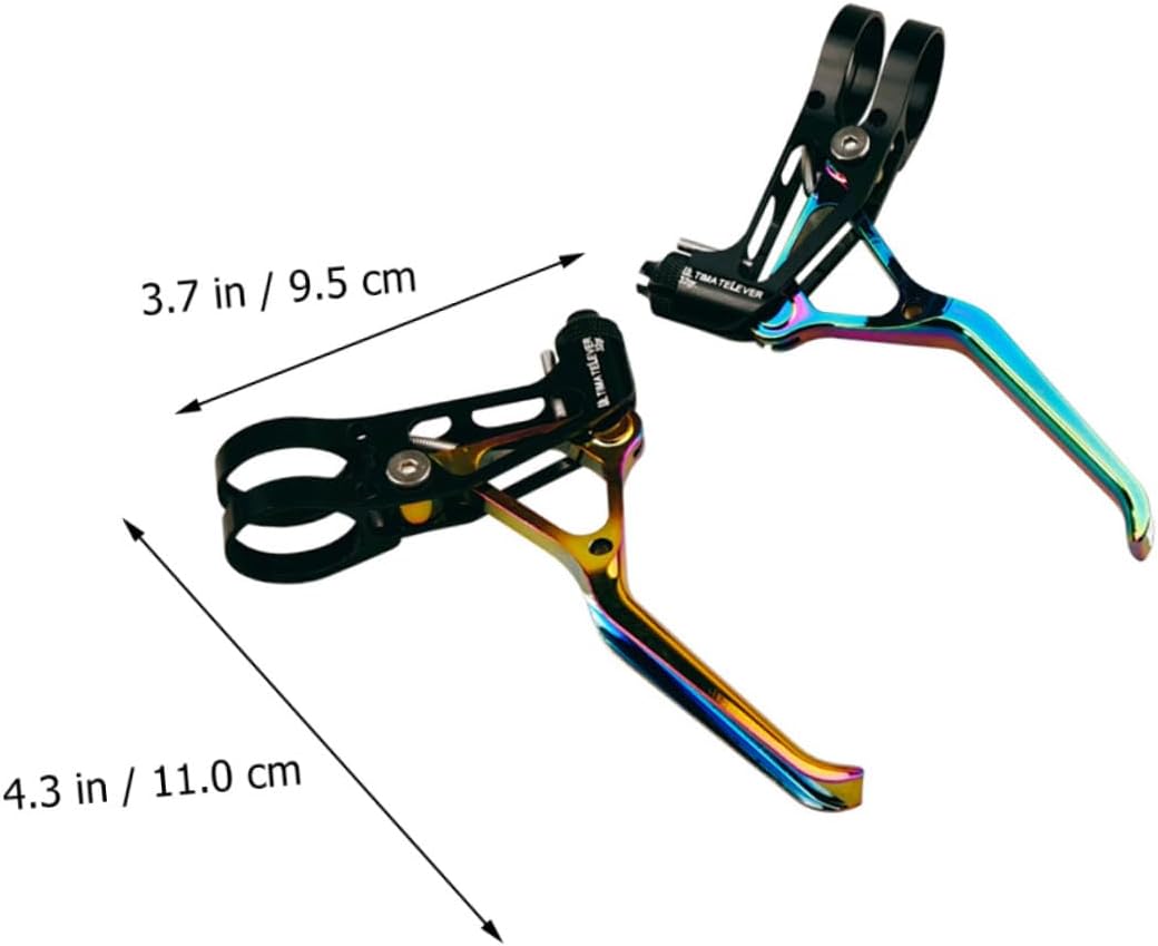 Aluminum Alloy Bicycle Dual-Pivot Brake Lever Pair, Ultra-Light Hollow Cycling Brake Handles for Road and Mountain Bikes, Colorful Lightweight Bike Accessory for Outdoor Riding