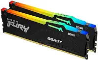 Kingston Kit de memória de desktop FURY Beast 16GB (2x8GB) 6000MT/s DDR5 CL36 RGB com 2 | Sincronização infravermelha | AMD Expo | Plug N Play | KF560C36BBEAK2-16