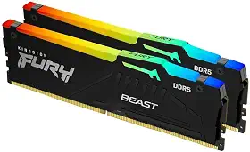 Kingston Kit de memória de desktop FURY Beast 16GB (2x8GB) 6000MT/s DDR5 CL36 RGB com 2 | Sincronização infravermelha | AMD Expo | Plug N Play | KF560C36BBEAK2-16