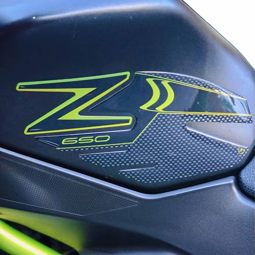 Autocollants 3D Moto Réservoir Protection Z650 Accessoire Résine Vert Lime 2017-2022