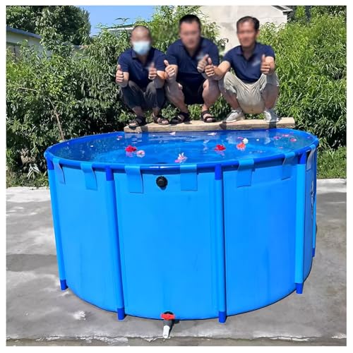 Estanque temporal de PVC resistente con drenaje para criar peces koi 2