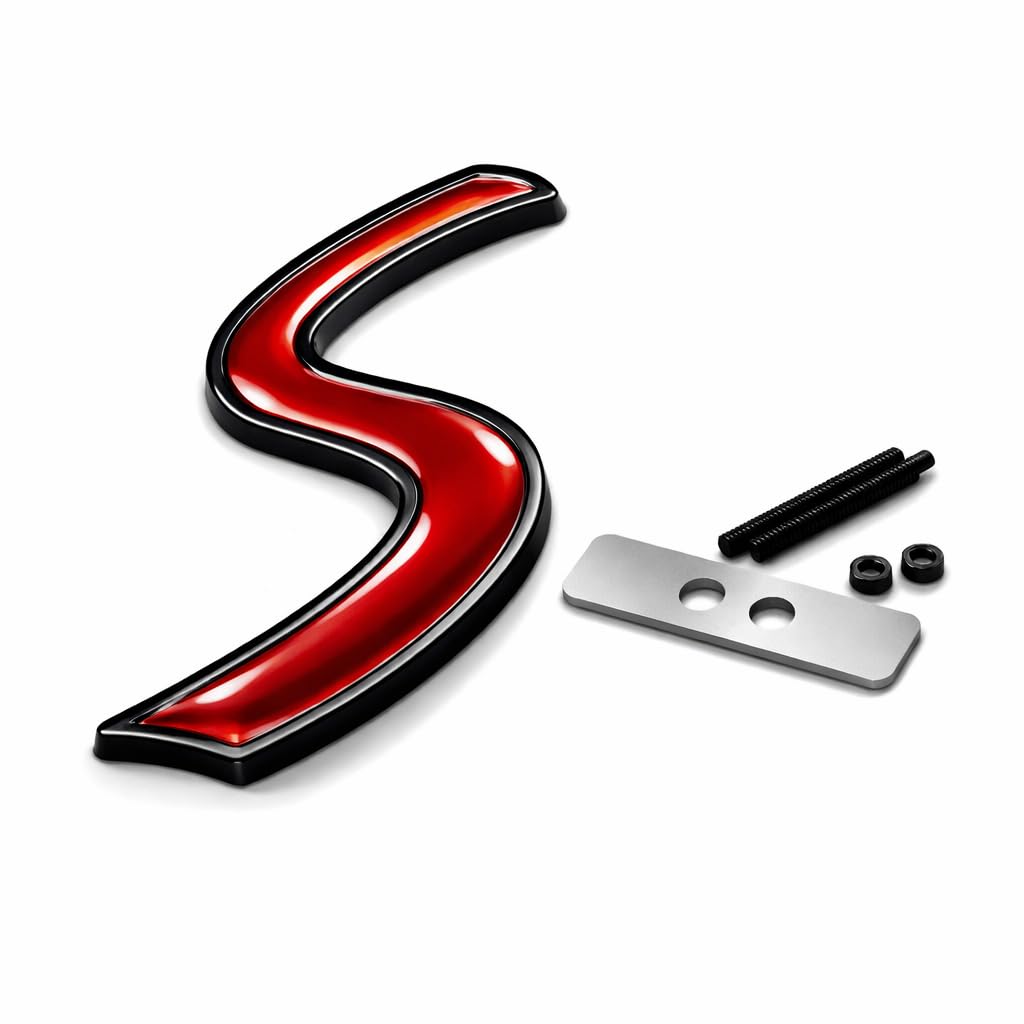 für Mini Cooper Grill Emblem Frontzeichen Zinklegierung Dekoratives Zubehör für Mini One Cooper S JCW Clubman Countryman Cabrio,Mattschwarz