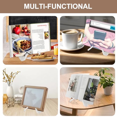 Recipe Book Stand, Wooden Cookbook Holder for Display Stands, Cook Book Stand for Reading Hands Free, Recipe Holder for Magazines, Tablets - Image 4