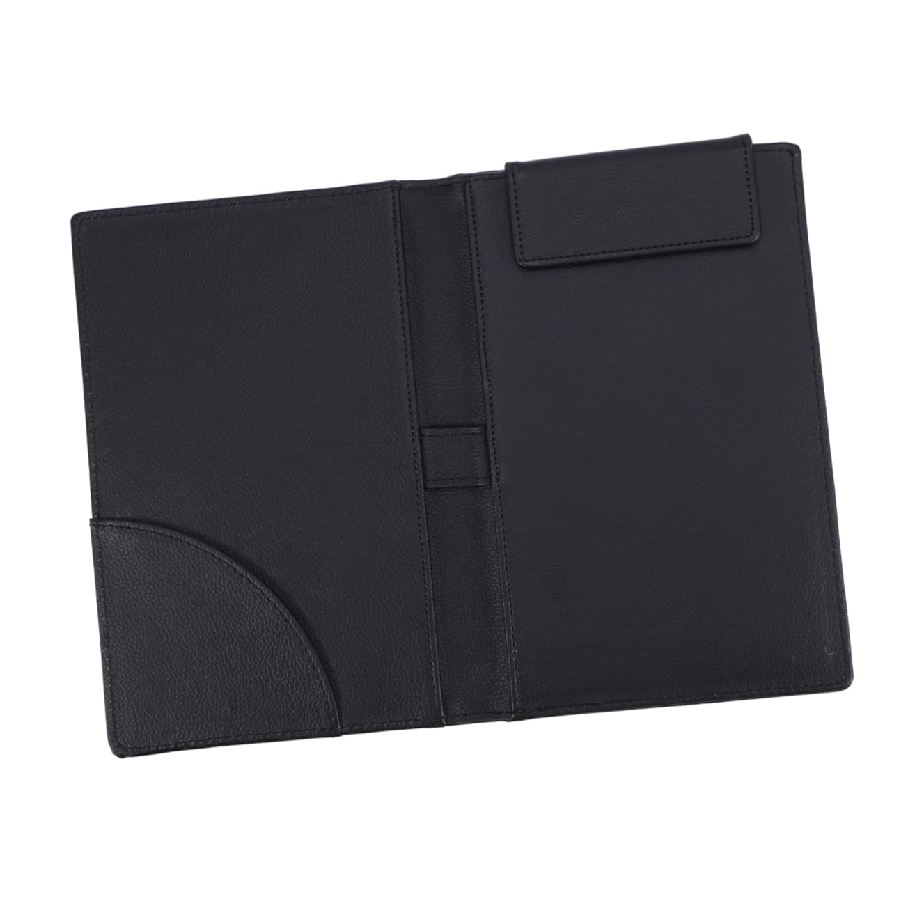 Pu Leather Guest Check Presenter Folder Pen Clip for Restaurants Bars Ktv Stylish and Practical Check Holder Black