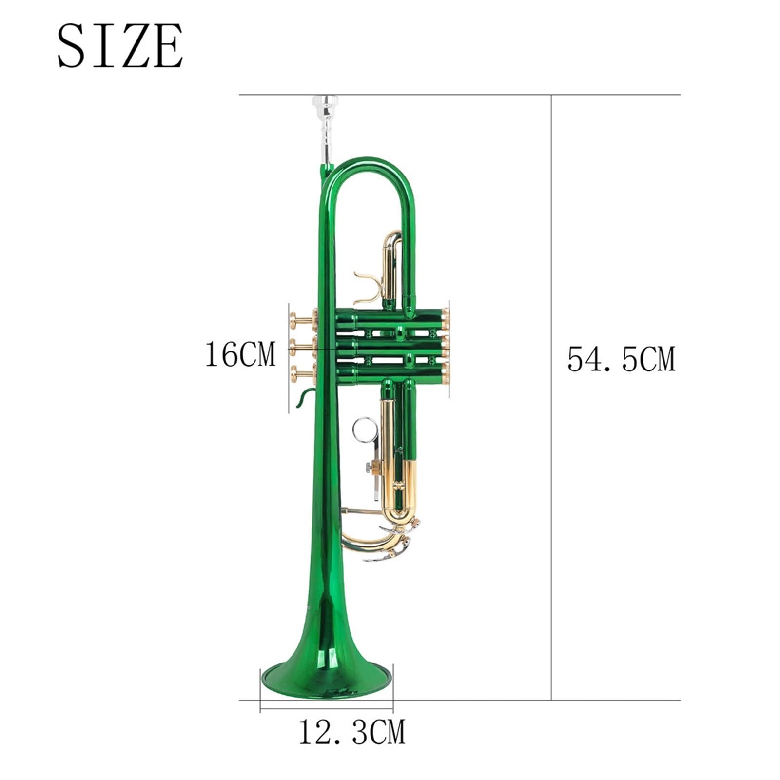 Trompette Verte en si bémol Instrument Professionnel pour débutant