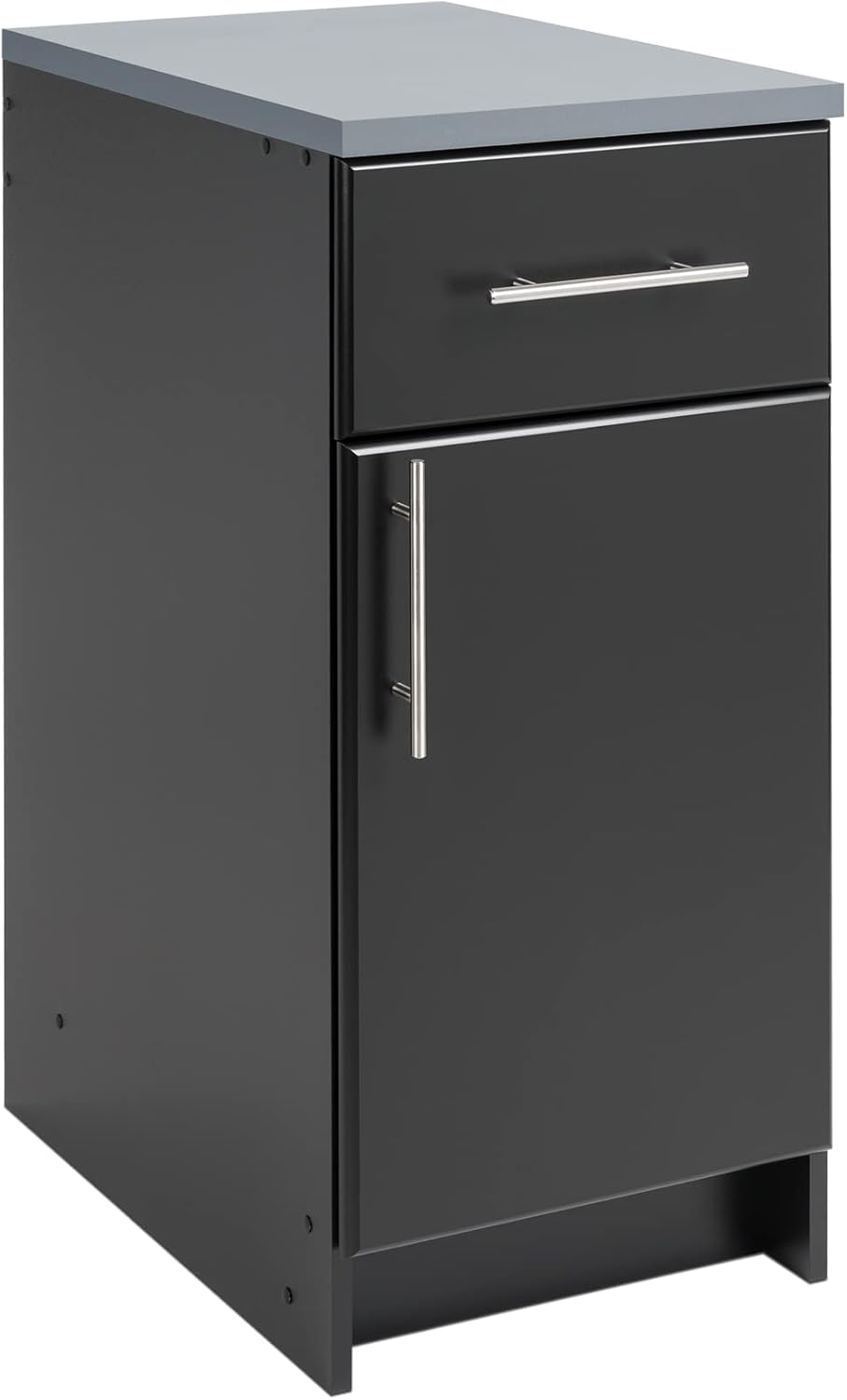 Prepac Elite 16” Wide Storage Cabinet, Base Cabinet with 1 Drawer and 1 Adjustable Shelf Ideal for Garage, Cabinet, Kitchen, Home Office, 16”W x 36”H x 24”D, Black