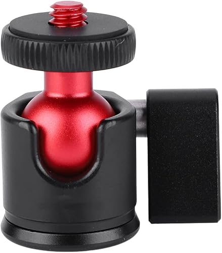 Diyeeni Mini Ball Head Camera Mount, aleación de aluminio, 360 giratorio, montaje de tornillo de 1/4" para DSLR, teléfono móvil, lámpara de flash