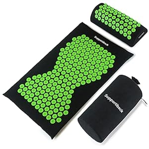 WINNER Acupressure Mat and Pillow Set with Bag – Targets Pressure Points to Relieve Body Pain — Acupressure Pillow, Acupuncture Mat, Accupressure Body Mat, Accupuncture Massaging Mat, Lotus Mat