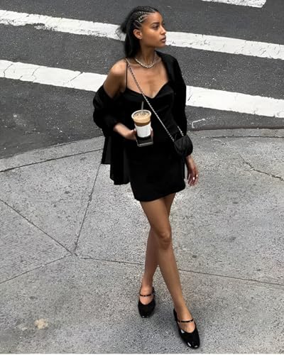 CouieCuies Women's Mary Jane Flats Round Toe Ballet Flats Adjustable Strap Comfortable Business Casual Mary Janes Dress Shoes3