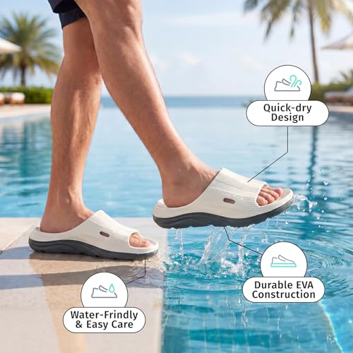 Image of YOHO Twin Sliders for Men | Comfortable, Waterproof, Lightweight & Anti Skid Slides for Everyday Use | Monsoon Footwear for Men, Boys & Gents