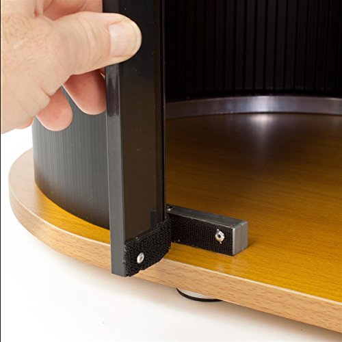 image for Displays2go Trade Show Podium Counter with Shelf, Oval Shape, 41” Hi