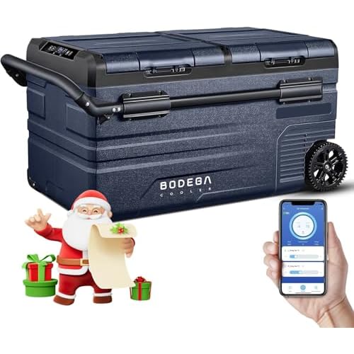 BODEGACOOLER 12 Volt Car Refrigerator,80 Quarts Portable Fridge,75L RV Freezer Single Zone,with APP Control,-4℉-68℉ Car Cooler,12/24V DC & 100-240V AC for Travel, Camping,Outdoor,Truck,SUV