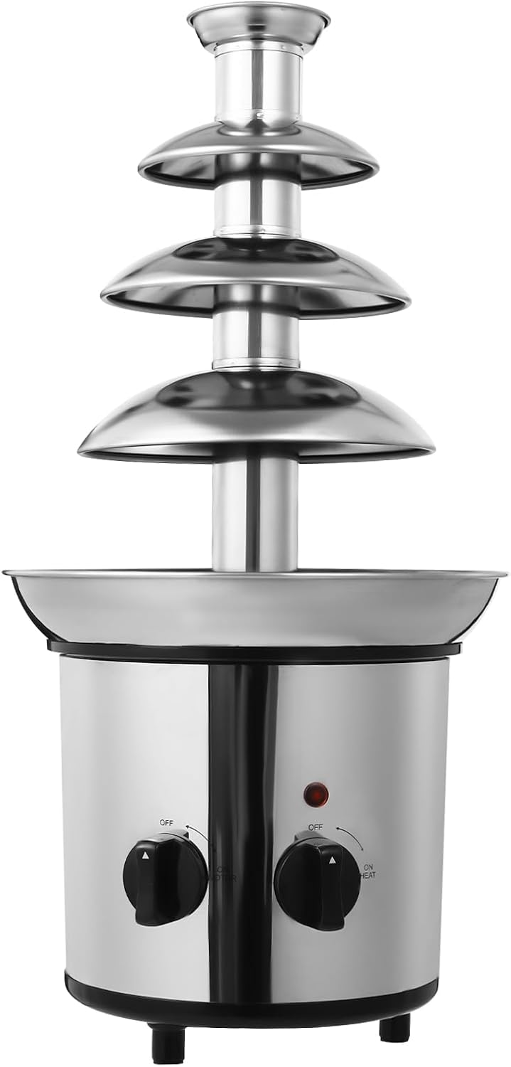 TOWIUOAChocolate Fountain, 170W 110V Chocolate Melter Fondue Fountain Party Fountain For Drinks mit Anti-Slip Support Feet 3.28ft Long Power Cord for Cafes, Hotels, Milk Tea Stores
