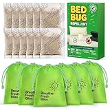 Bed Bug Repellent Pouches, 12 Pack Natural Plant Based Essential Oil, Flea and Mite Bedbug Deterrent for Indoor Home, Hotels and Luggage, Long Lasting Closet Bed Bug Prevention, No Residue Formula