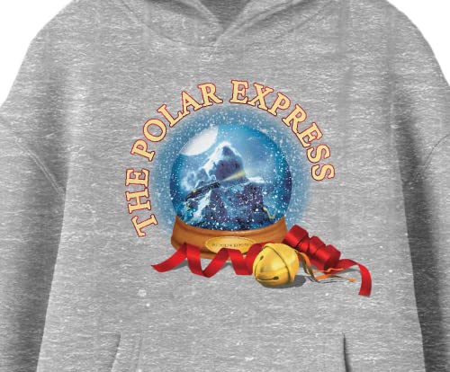 Bioworld The Polar Express Snow Globe Boy's Athletic Gray Hoodie2