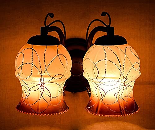 ZOREZA 11W Wall Lamp, Color_White and Brown,(Shape Round)