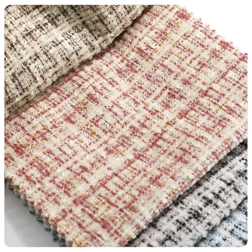 AMateschitz Tweed Tissu à coudre fait à la main Tissu en tweed à carreaux Vendu au mètre Tissu de matelassage à carreaux Tissu de bricolage Tissu décoratif Tissu à coudre Tissu de vêtement Carré