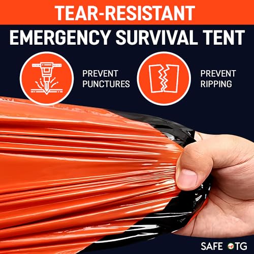 Emergency Survival Tent Life Shelter 2 Person Mylar Tube Tents Tarp with Whistle & Paracord Year-Round All Weather Protection for Car Outdoor Hiking Camping Gear Equipment - Image 6