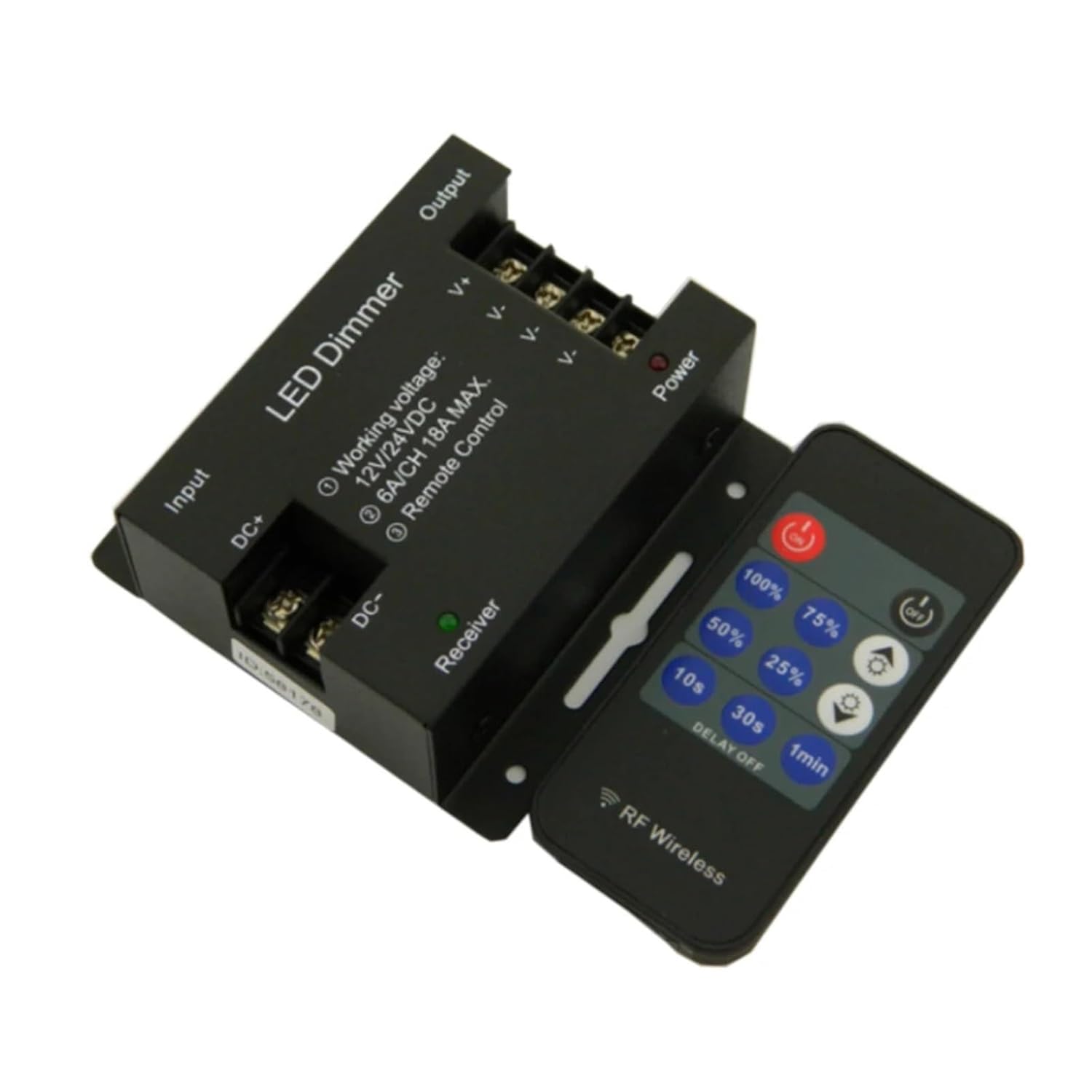 DC12-24V PWM Signal stepless dimming Wireless Remote Control 11-Key Steel dimmer high-Power Engineering Monochrome dimmer