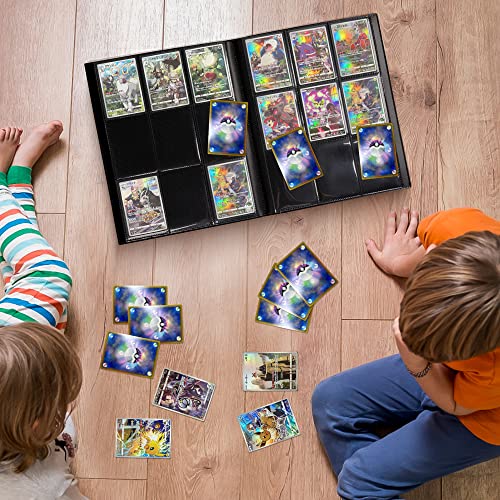 Homotte Trading Cards Binder, 9 Pocket Baseball Football Binder 360 Side Loading Trading Card Holder, Standard Size Card Organize Album For Pokemon Naruto Yugioh Mtg Dbz Sports Tcg(Black) #TOP6