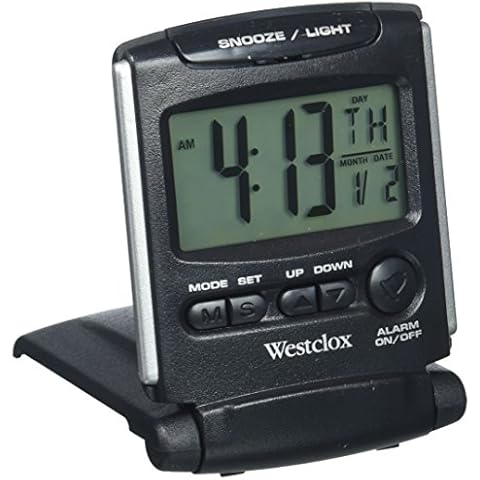 Westclox 72028 Travel Alarm Clock, Bluelight LCD Cover