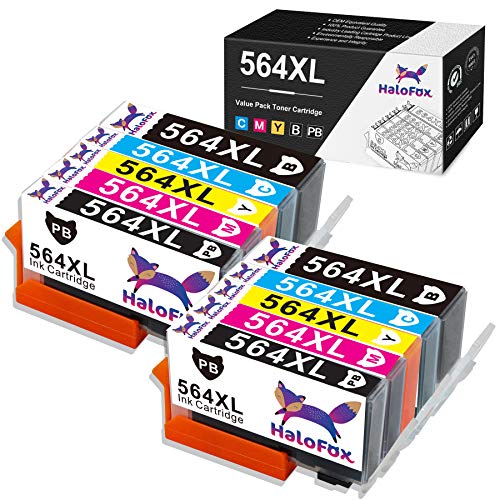 HaloFox Compatible Ink Cartridge Replacement for HP 564 564XL for HP Photosmart 7520 5510 5520 6520 6525 7510 7525 HP Deskjet 3520 3522 Printer Ink Cartridges 10 Packs