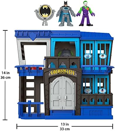 Fisher-Price Imaginext DC Super Friends Gotham City Jail Recharged, prison playset with Batman and The Joker figures for preschool kids ages 3+