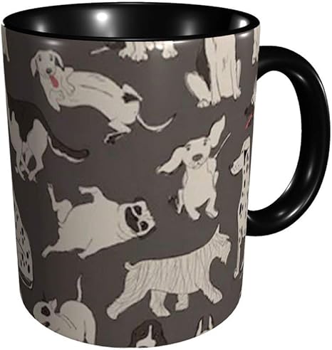 Amazon Co Jp マグカップ ダルメシアン 犬柄 4 コーヒーカップ ティーカップ コップ かわいい 陶器 330ml ホーム キッチン