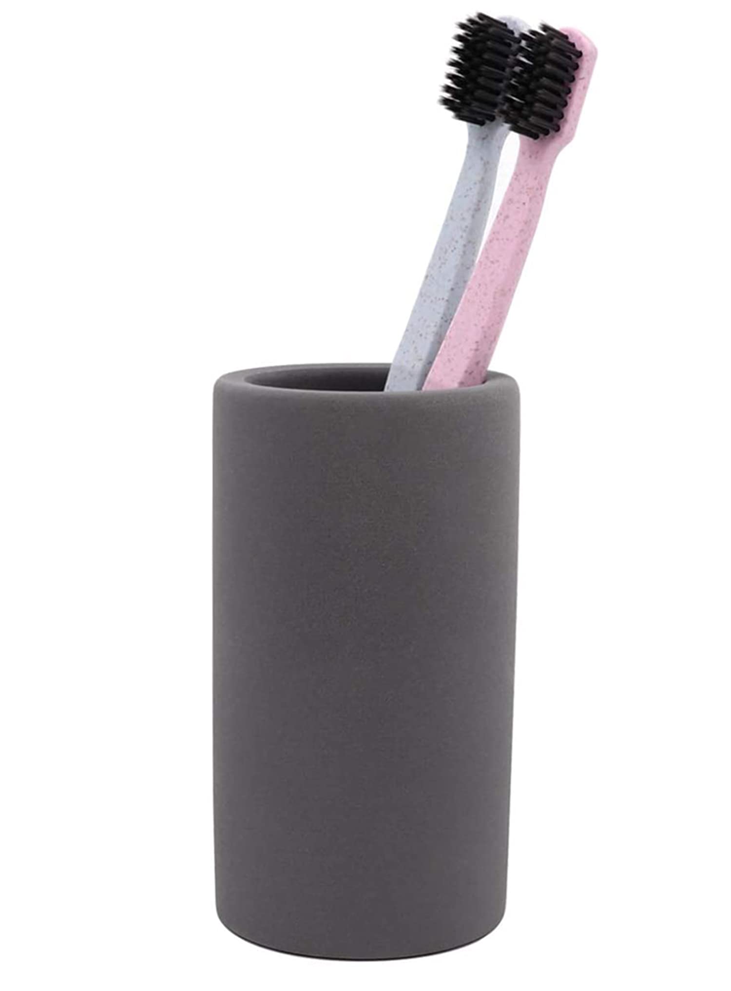 Toothbrush Holder, KASTWAVE Diatomite Tooth Brush Holder for Bathroom, Water Absorption and Fast Drying Natural diatomite Material Toothbrush Organizer Cup - Dark Grey