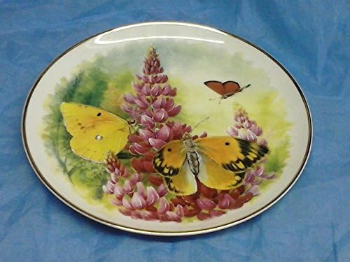 BUTTERFLY KINGDOM - SMALL TORTOISE MARSH FRITILLARY - GUILDED EDGE DECORATIVE PLATE - 20cm BNIB