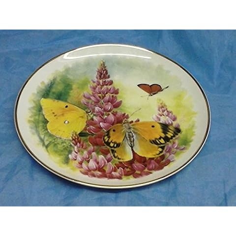 BUTTERFLY KINGDOM - SMALL TORTOISE MARSH FRITILLARY - GUILDED EDGE DECORATIVE PLATE - 20cm BNIB Cover
